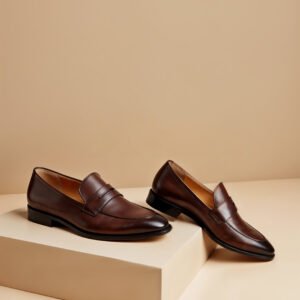 Classic Brown Leather Penny Loafers 👞