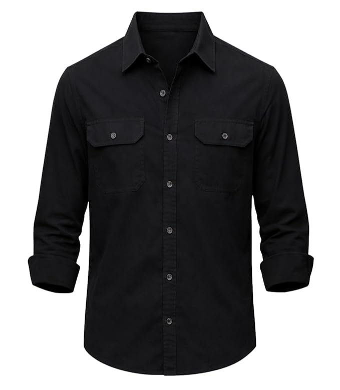 Classic Chest Pocket Brown Casual Shirt - Image 2