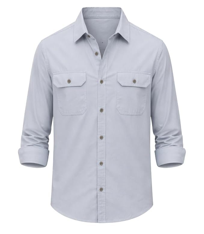 Classic Chest Pocket Brown Casual Shirt - Image 3