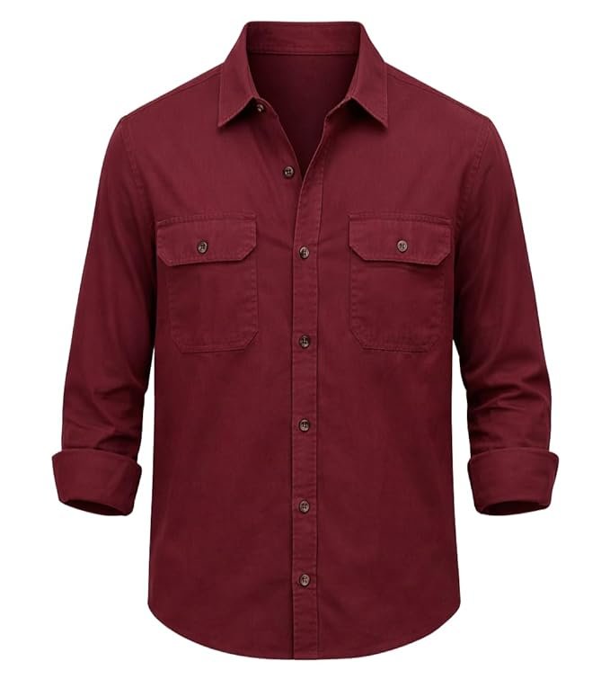 Classic Chest Pocket Brown Casual Shirt - Image 4