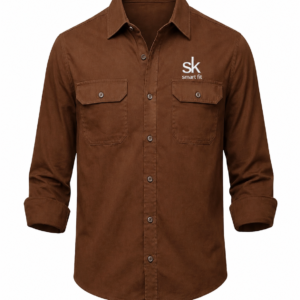 Classic Chest Pocket Brown Casual Shirt